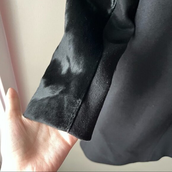 JUDITH & Charles | Manille Calf Hair Wool Coat Size 2 Black - Picture 12 of 13